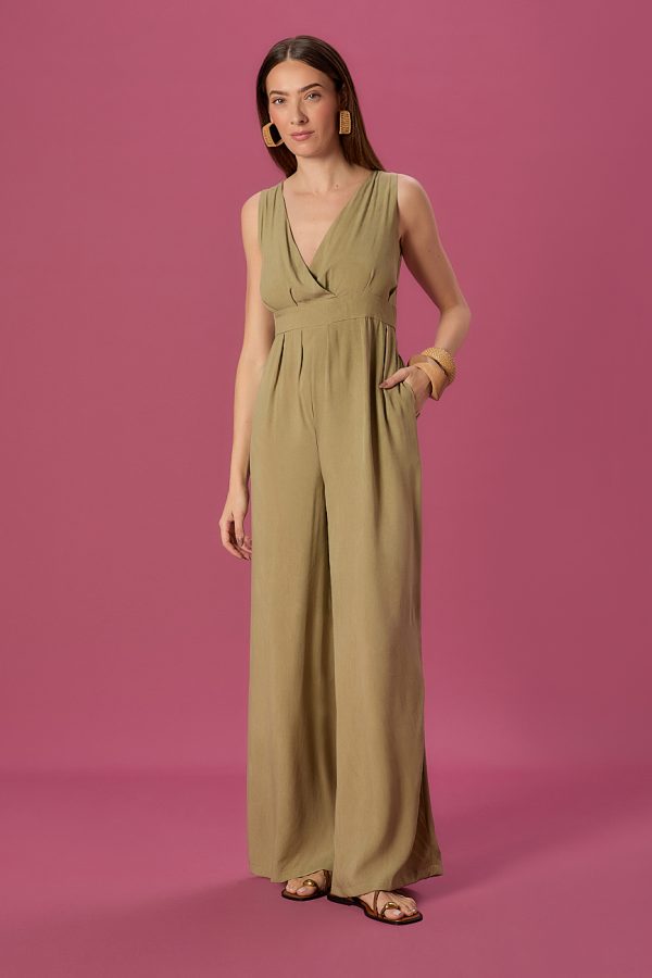 Macacão Elena Bege Viscose - Imagem 1