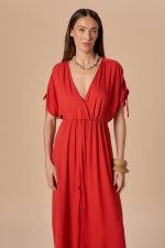 Vestido Adelle Vermelho Salmão - Imagem 3