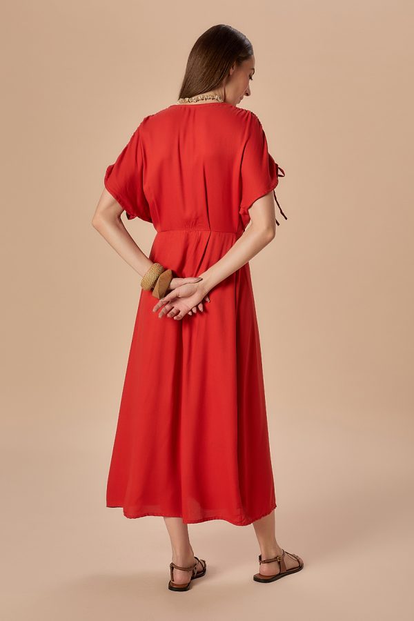 Vestido Adelle Vermelho Salmão - Imagem 4