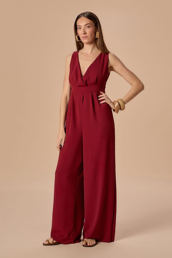 SAVINA_1495 Macacão Elena Vinho - Imagem 1